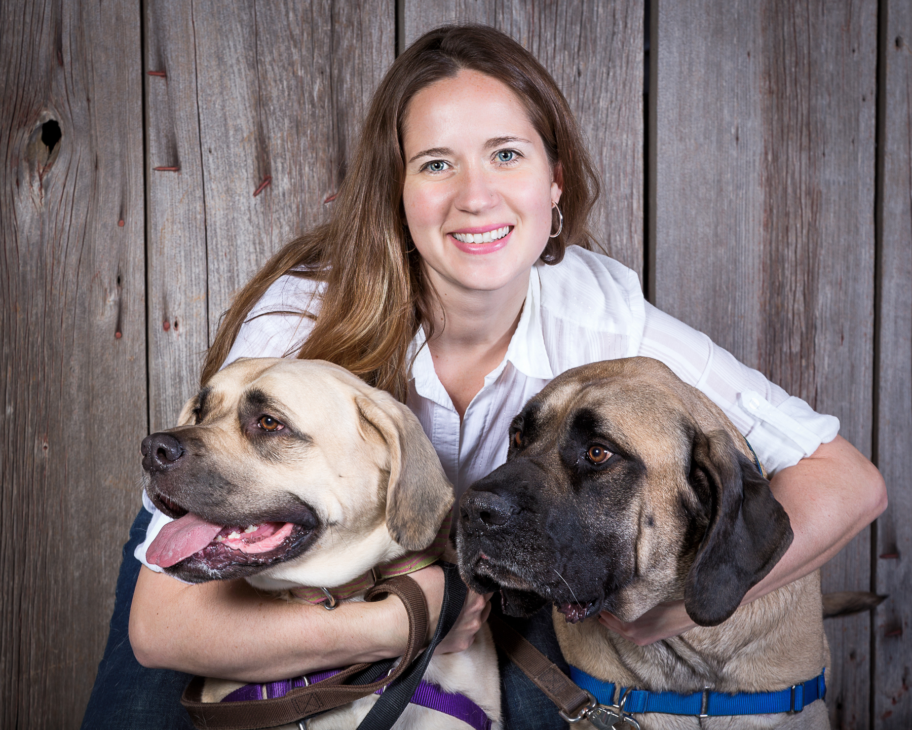 Anna Payton with her dogs Layla and Zeus
